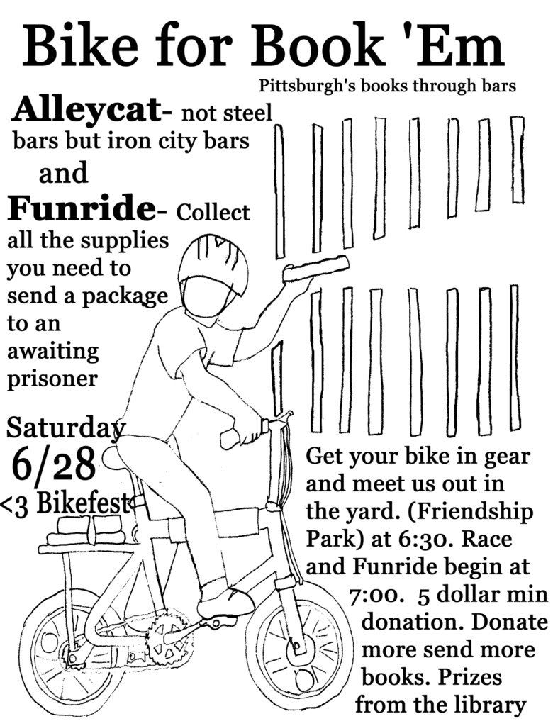 Bike for Book 'Em Alleycat & funride flyer