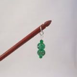 Everyday Hairstick with <p>Green Floral Glass Beads<P>  **CLEARANCE**