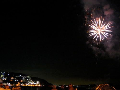 熱海の夜景と花火
