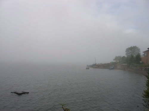 霧の中禅寺湖畔