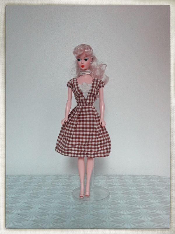  vintage brown gingham dress Barbie