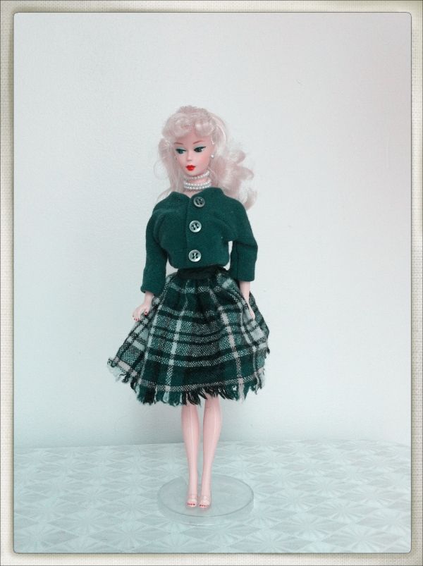  vintage barbie kilt plaid skirt autumn