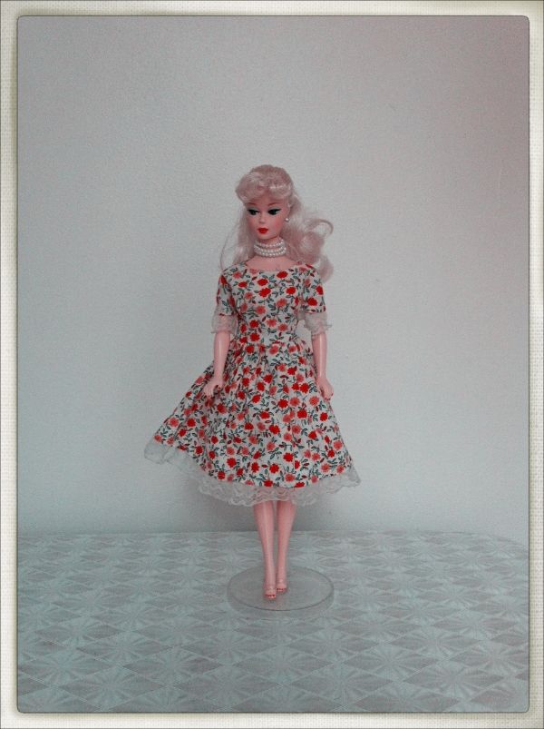  vintage barbie rose dress