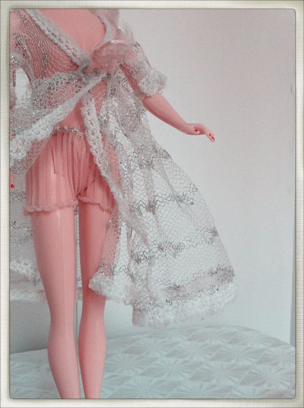  vintage Barbie lace robe lingerie panties