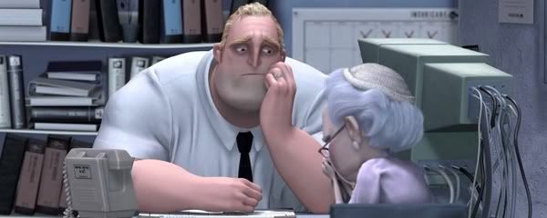Mr. Incredible at office