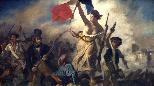 Eugene Delacroix La Lliberte Guidant Le Peuple