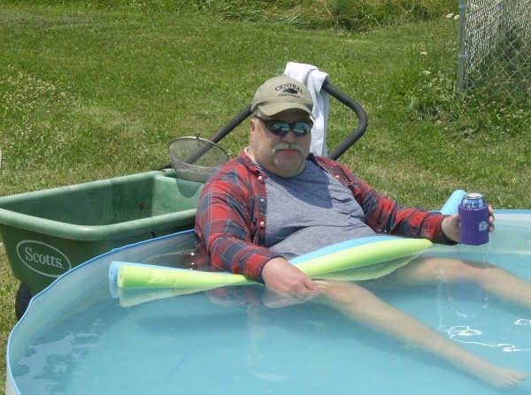 redneck pool lounging