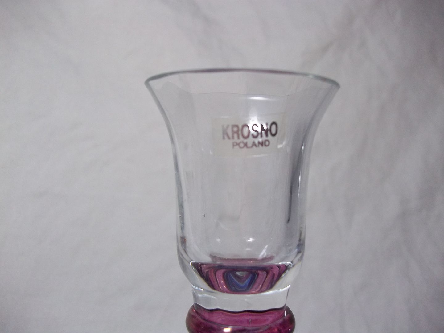 Vintage Hand Made KROSNO POLAND ART GLASS CANDLESTICKS Candle Holders