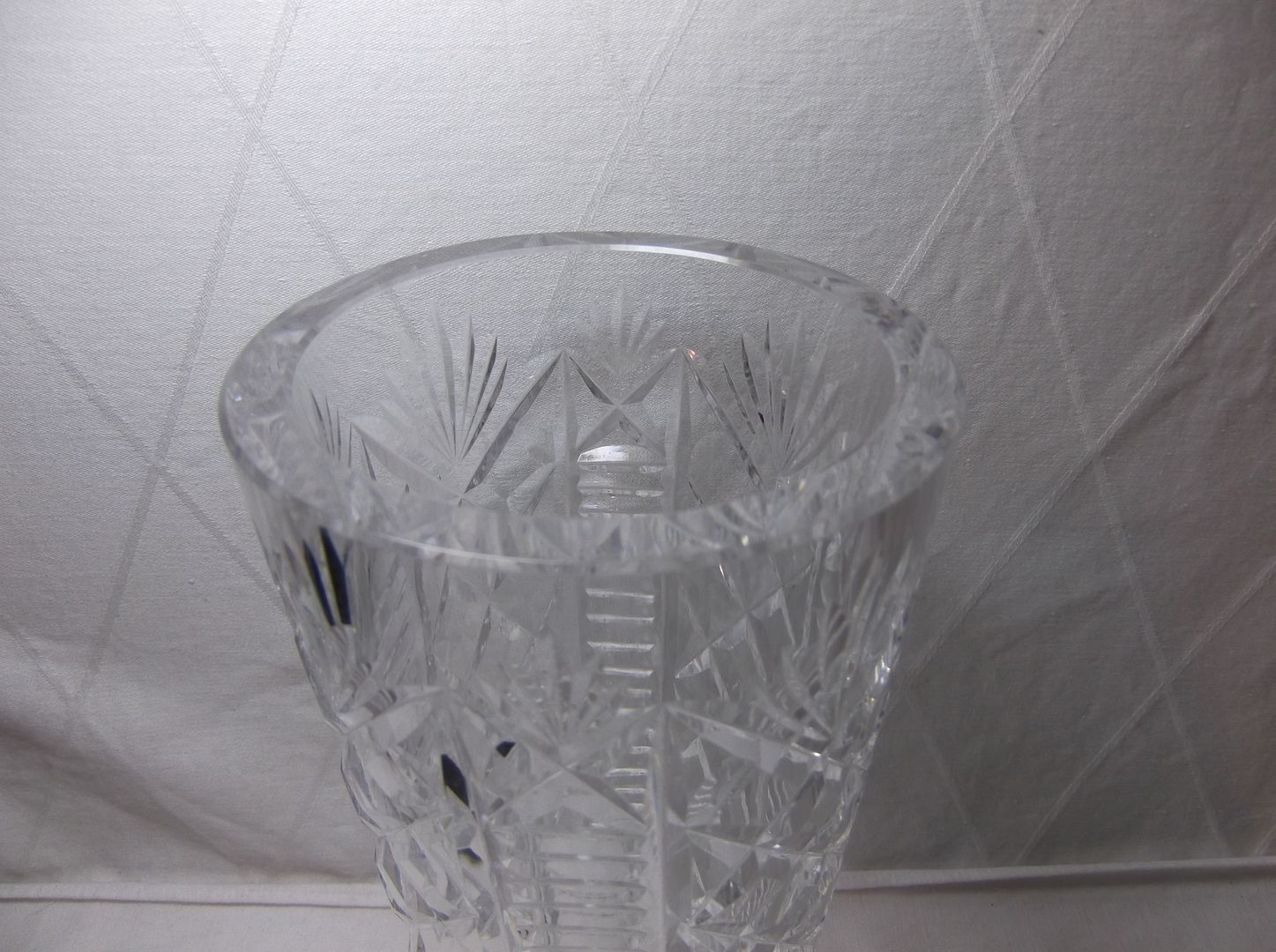 Vintage WATERFORD CRYSTAL CLARE PATTERN VASE glass 8" tall Round flower Cut