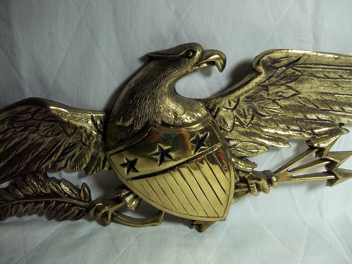 Vintage 20" BRASS EAGLE WALL MOUNT Doorway door frame american decor
