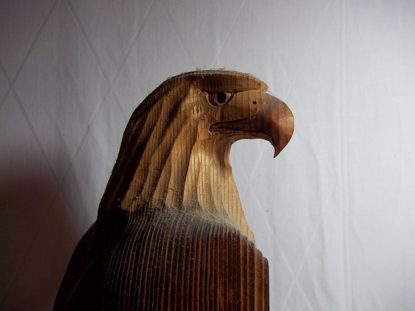 Vintage Kadian Crafts HAND CARVED EAGLE SCULPTURE Statue WOODEN Canada