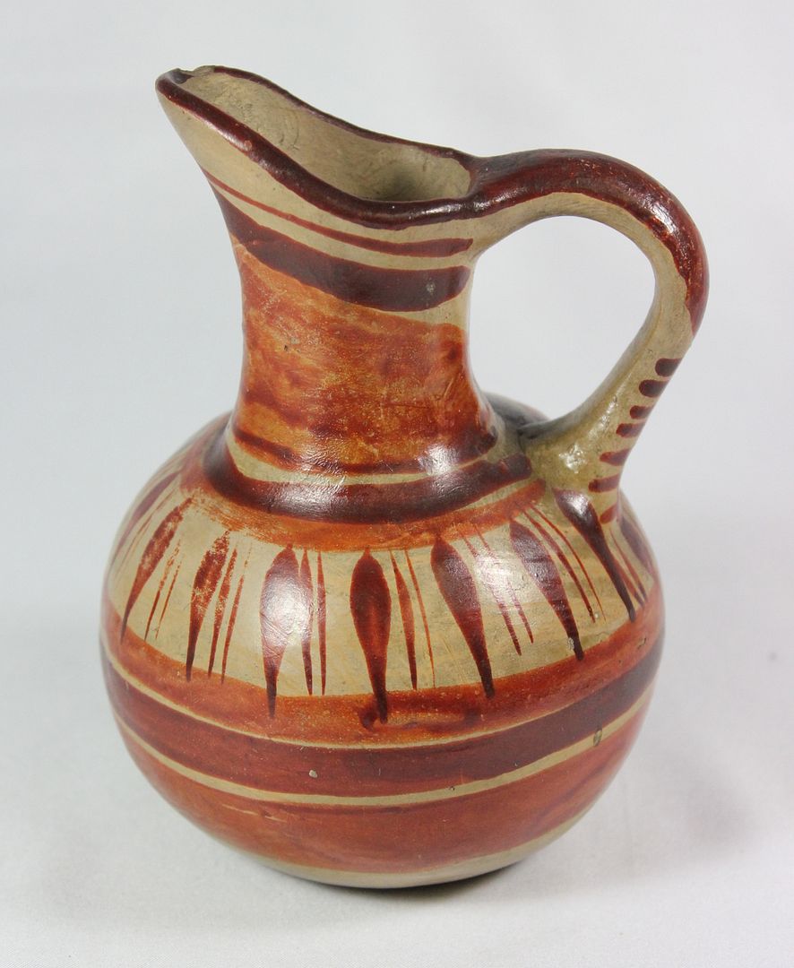 Vintage Mexican Pottery Red Glazed Small Pitcher Water Jug eBay