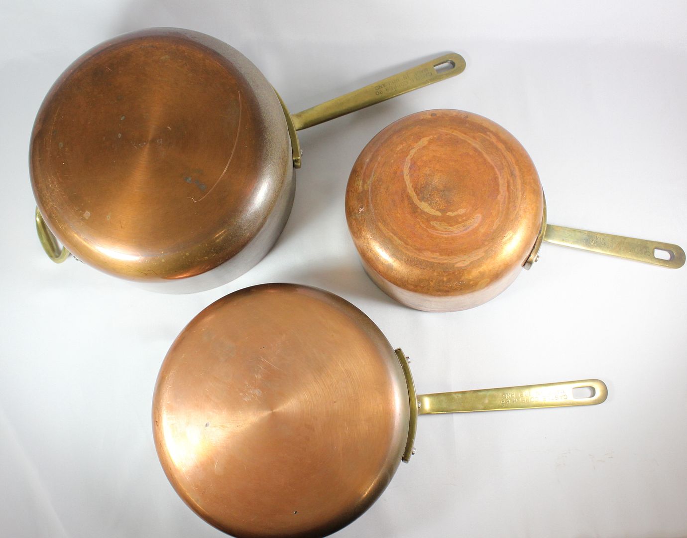 Vintage 6 Pc. CASTLE COPPER COOKWARE Ireland Pots Skillet Lids Brass