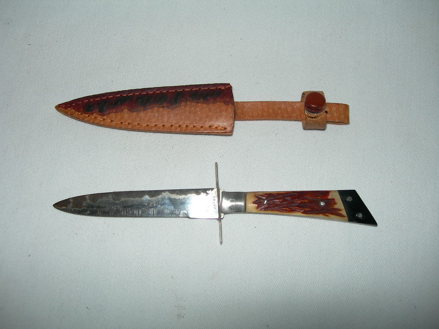 Vintage Knife KOPIUM Japan fixed blade Leather Sheath Belt Case eBay