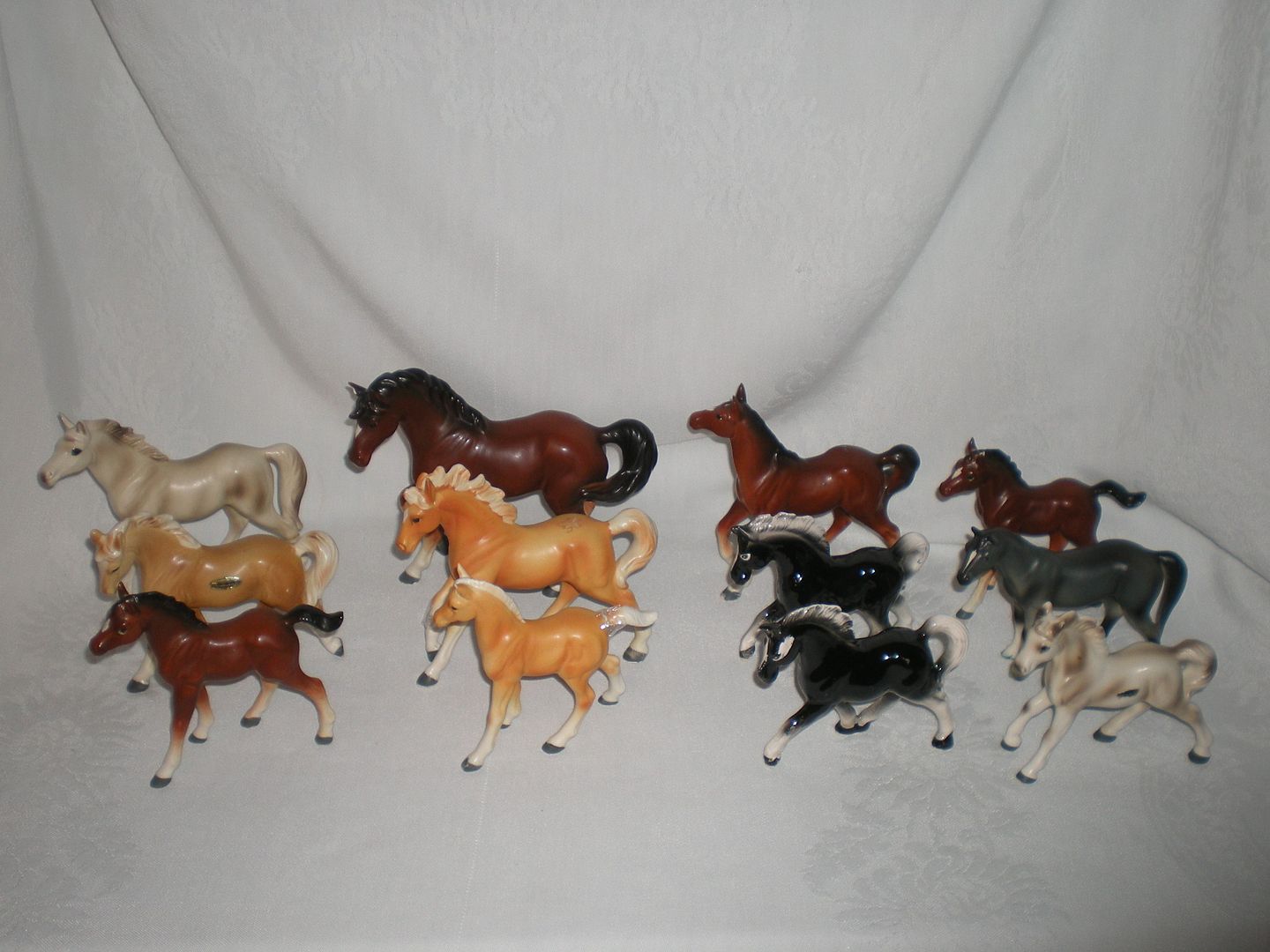 Lot of 12 Vintage Horses Figurines Japan Porcelain Ceramic 4 need