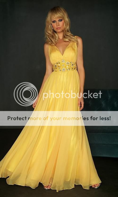 Hot gelb Abendkleid Ballkleid Hochzeitkleider Brautjungfern Kleider