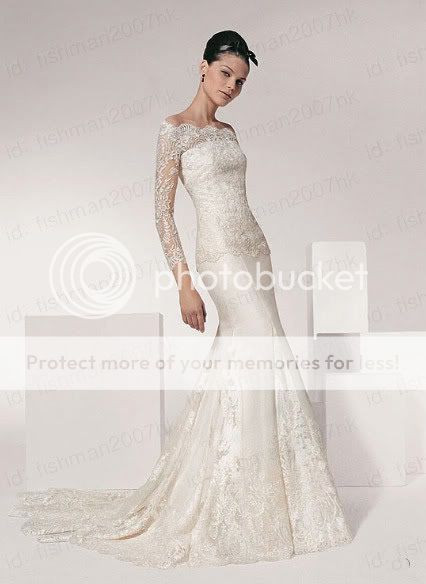 Weiß/Ivory Hochzeitskleid Abendkleid/Spitze Kurze Ärmel  