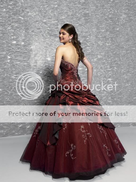 Wine Red Strapless bridal Dress Cocktail Gown Party Size 4 6 8 10 12 