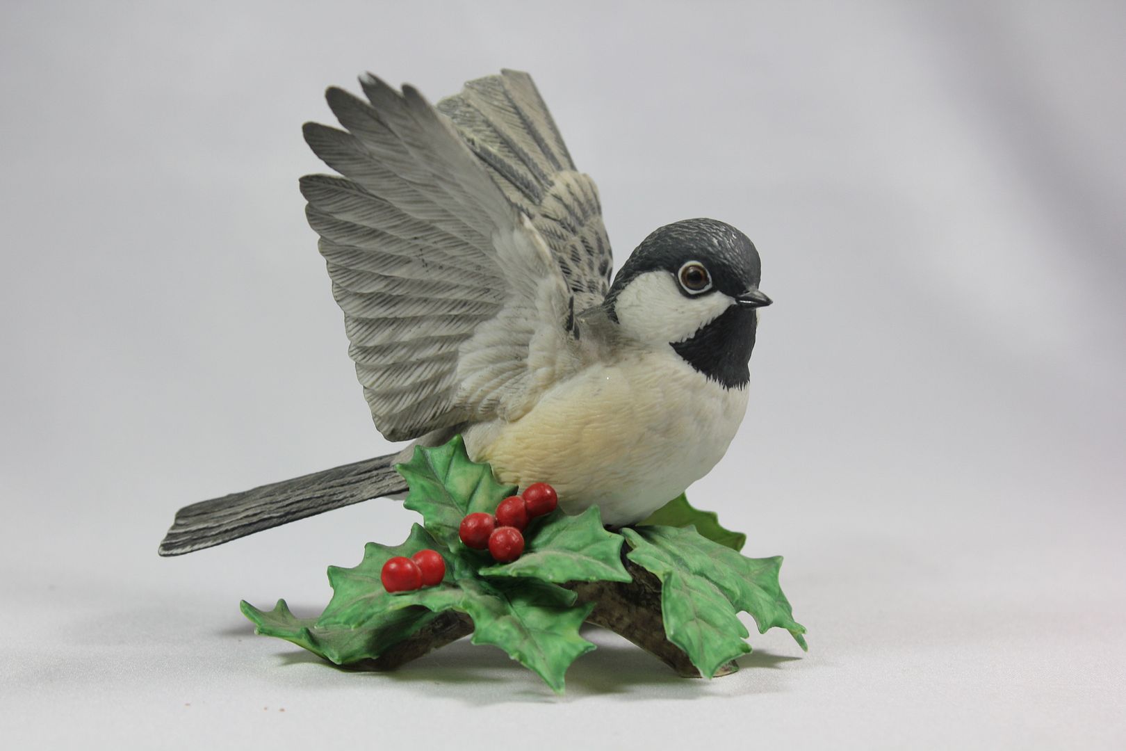 Vintage LENOX Fine Porcelain CHICKADEE Japan Bird Wings Branch Figurine ...