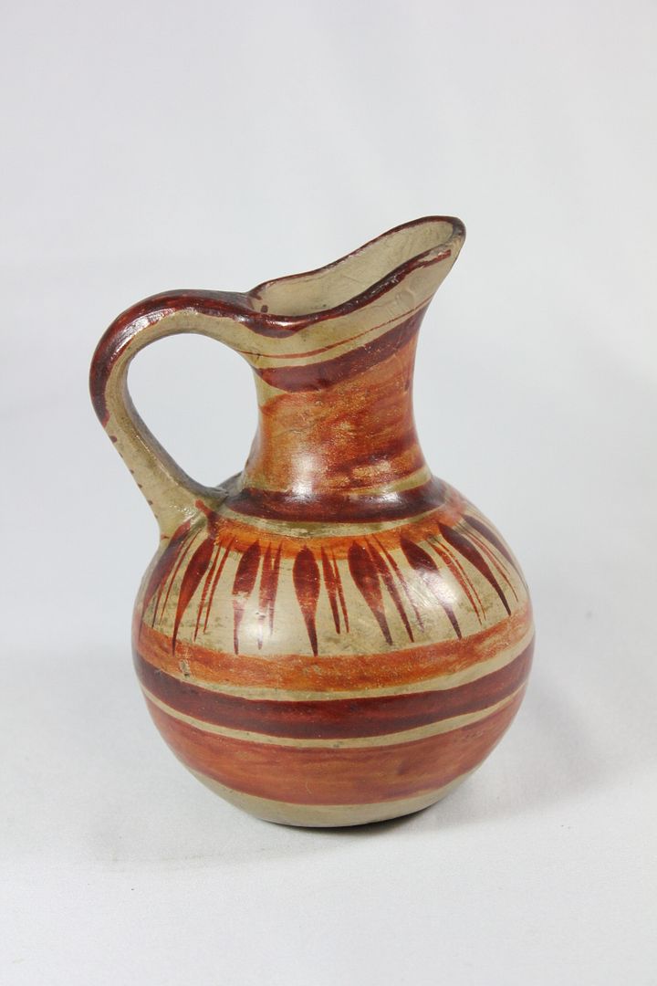 Vintage Mexican Pottery Red Glazed Small Pitcher Water Jug | eBay